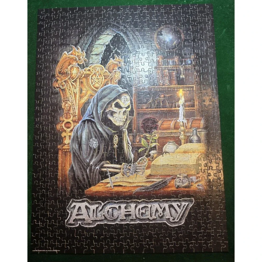 Alchemy Gothic Black Rose 550 Piece Puzzle Rose Art Vintage 1996 Complete